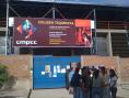 Outside the registration for the conference